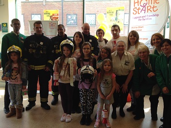 Firefighters and volunteers at Morrisons