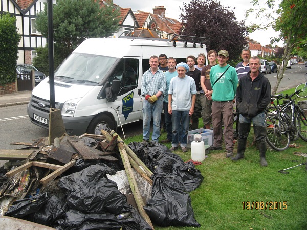 TCV team and rubbish