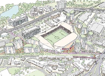 What tv channel is it on? Brentford New Stadium Away End : Third Exhibition for Lionel Road Stadium Development