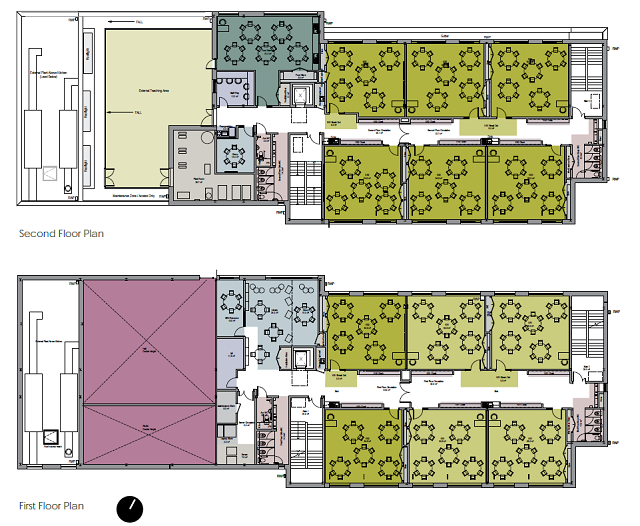 First and second floor plans