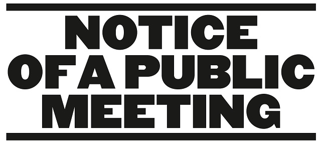 Notice of a public meeting