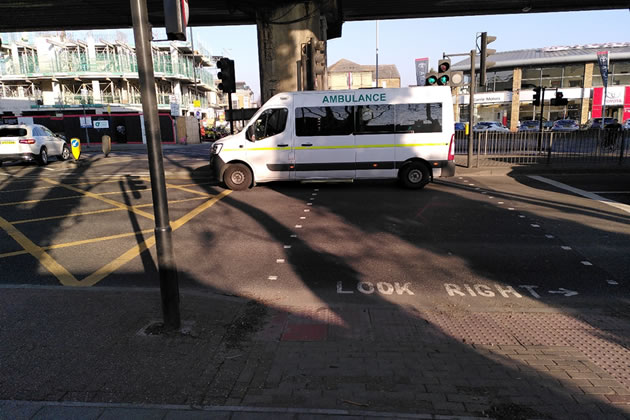 Ambulance on crossing