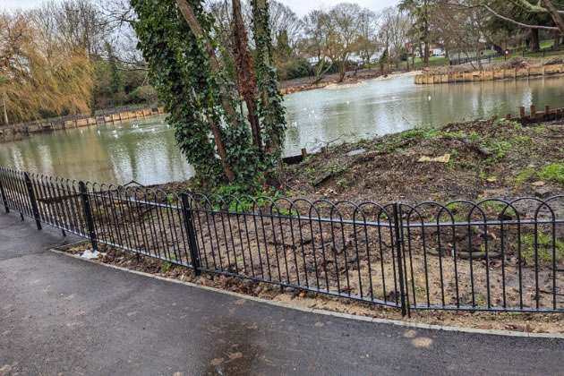 much improved pond in Boston Manor Park