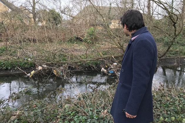 Cllr Salman Shaheen visits the river and says the state was unacceptable.