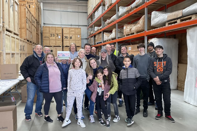 A team of volunteers ensure the hampers met the dietary needs of the recipients 