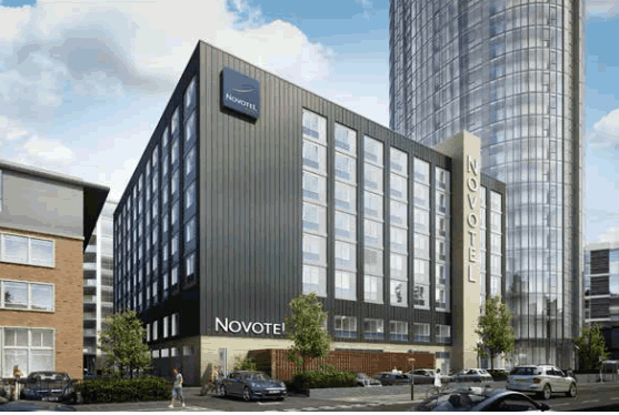 CGI of Novotel after recladding