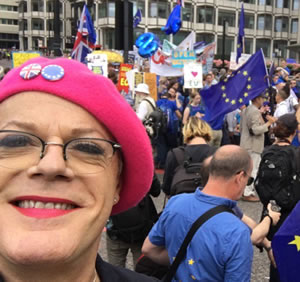 The pink beret on the day of the march