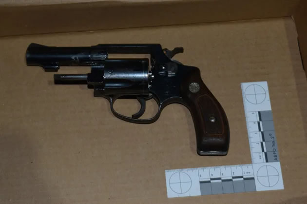 One of the pistols recovered by armed police