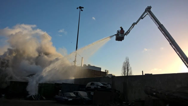 Major Fire at Brentford Recycling Centre