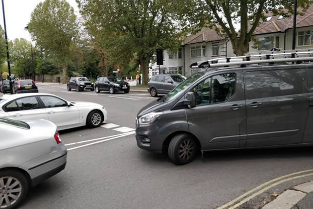 Traffic on Swyncombe Avenue at the junction with Boston Manor Road 