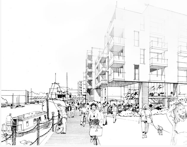Sketch published on the London Green web site showing the scheme which would replace the Watermans 