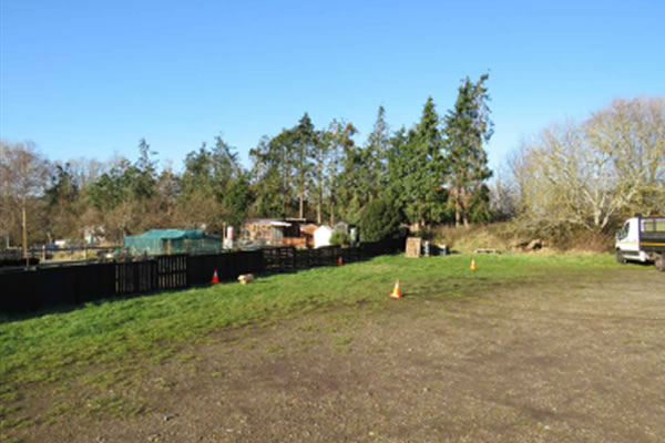 The site of the planned mast next to Wellmeadow Road Allotments 