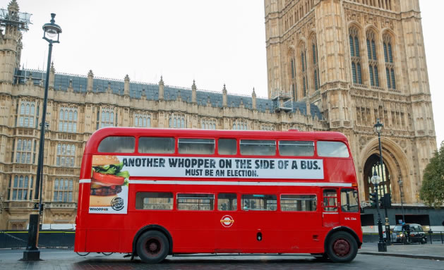 Red Routemaster used for Burger King Whopper campaign