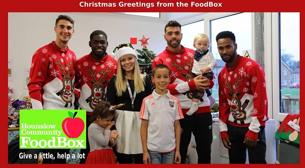 Brentford FC players at Foodbox