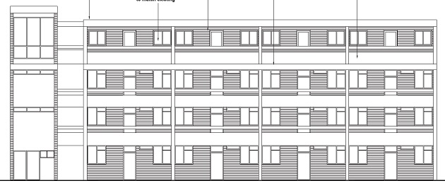 Proposed new elevation to Block 3
