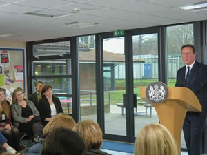 Prime Minister David Cameron visited the Green School in Brentford/Isleworth