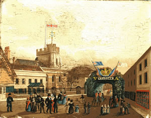 Brentford High Street at time of Queen Victoria's wedding