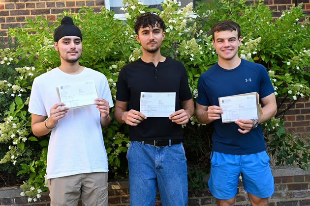 Isleworth and Syon&rsquo;s top performers included (L to R) Parmvir Gill, Harpreet Malhotra, Ollie Gilmour 