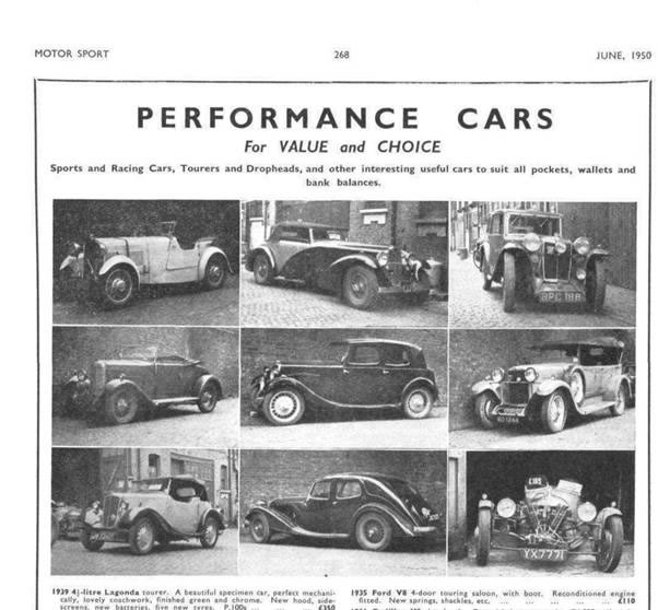 old performance car ad