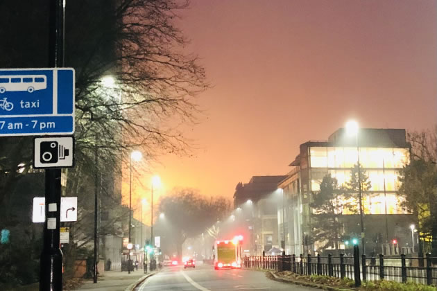 The view along Chiswick High Road on Wednesday morning