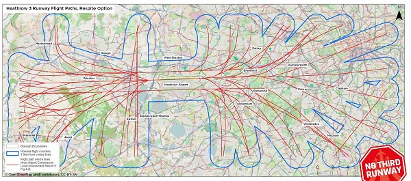 Map of possible flightpaths
